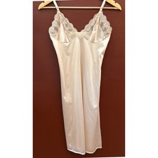 Vintage Lace Trim Slip Dress Coquette Balletcore Romantic Champagne Old Money