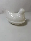 hazel atlas glass Vintage Hen On Nest (Milk Glass)
