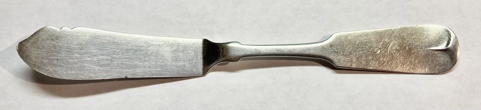 John Henry Tyler & Co. Richmond Virginia moneda plata cuchillo mantequilla, c.1860s Foto 4 de 4