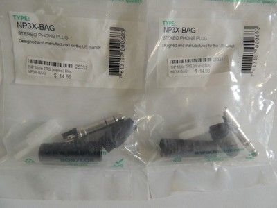 2 pieces Neutrik NP3X-B Streight Stereo 1/4 in TRS Plug