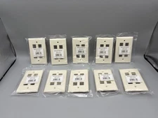 Monoprice 6-Port Keystone Wall Plate 1-Gang Ivory WPK-6(IV) PID 6734 Lot 10