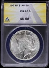 1923-D $1 Peace Silver Dollar ANACS AU 58