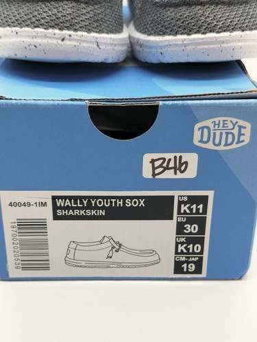 Hey Dude Wally Youth Sox K11 Kids Sharkskin New With Box #40049-1 - Picture 2 of 15