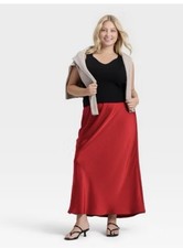 Women's Maxi Slip A-Line Skirt - A New Day Red 4X