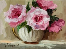 Blooming Flowers Wildflower Painting Original Peonies Floral Oil Impasto Art