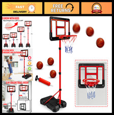 Adjustable Kids Basketball Hoop Set - Toddler Basketball Toys for Ages 3-8, Indo