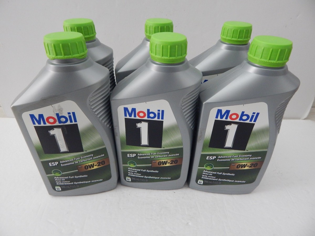6x Mobil 1 ESP Advanced Full Synthetic Motor Oil 0W-20 1 Quart