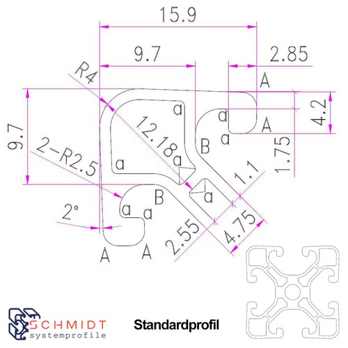 Aluprofil 40x40 Alu Profil Aluminium Konstruktionsprofil Nut 8 Systemprofil 4040 - Bild 3 von 12