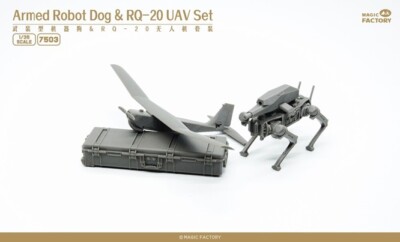Magic Factory 7503 - 1:35 Armed Robot Dog & RQ-20 UAV - Neu