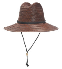 Kids Straw Sun Lifeguard Beach Hat Raffia Wide Brim