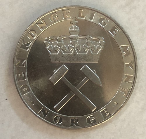 NORWAY 1986 5 Kroner Commemorating 300 Years of of Kongsberg Mint - UNC