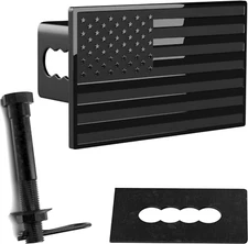 eVerHITCH US American Flag Emblem Metal Trailer Hitch Cover Plug (Fits 2" Receiv