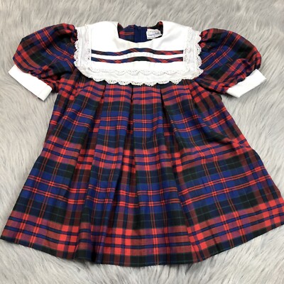 navy blue dress with white lace trim