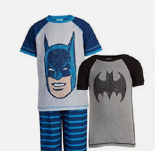 Komar Boy's Batman 3-Piece 2 SHIRT/1 SHORTS Sleepwear Set BLUE, 2T NWT