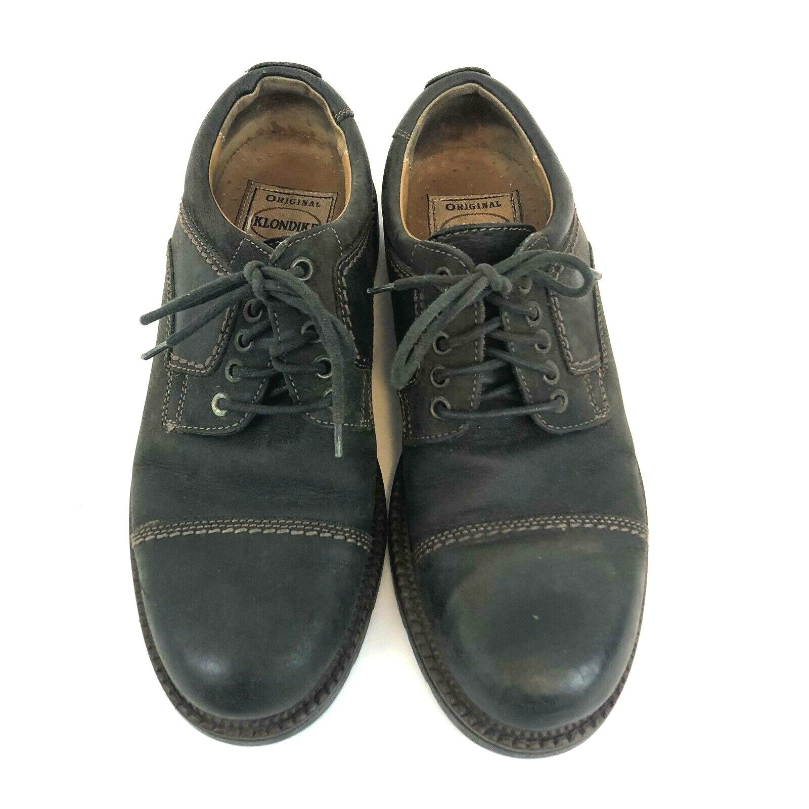 SAOLA Scarpe KLONDIKE ORIGINALI uomo 9 5M pelle nera suola a strappo MADE IN ITALY