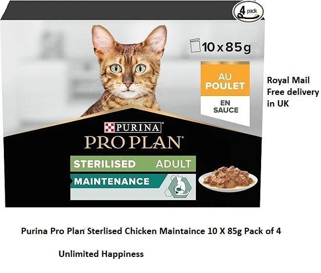 Purina Pro Plan sterilisiert Pflege Huhn Katzenfutter für Erwachsene 40 x 85 g