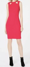 NWT Calvin Klein Pink Cutout Sheath Dress Size 4