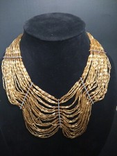 Victorian Glass Bead Statement Necklace 17 Inches