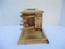 Folk Art Desktop Shack "Manager" All Wood Handmade at Happy Shacks