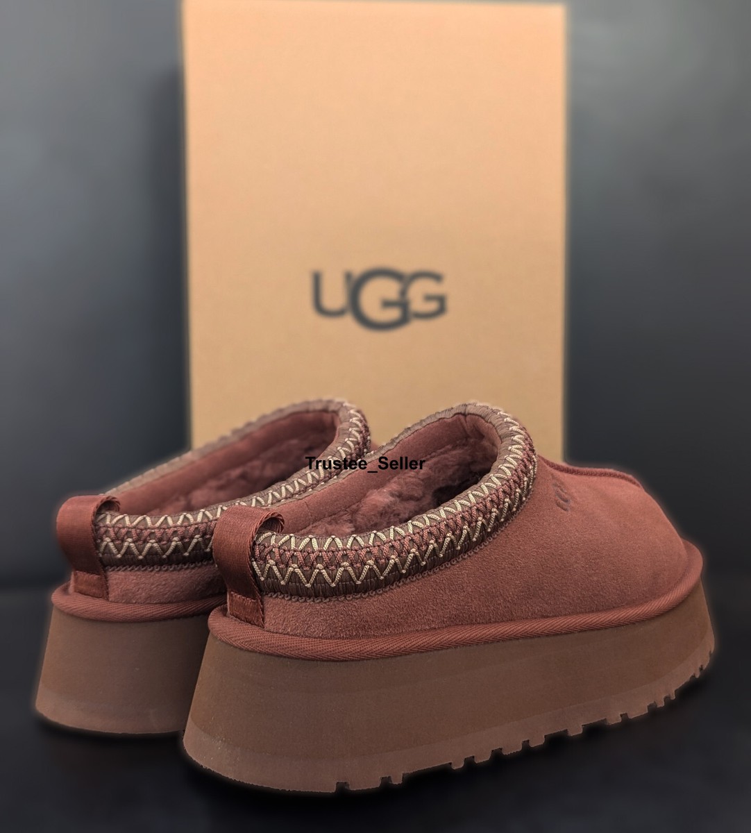 New Women's UGG Brand Platform Tazz Slipper Sandals Shoes Red