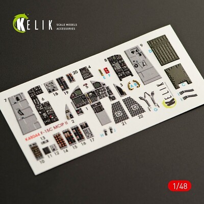 1/48 Kelik K48044 F-15C MSIP II ''Eagle'' interior 3D decals for GWH kit