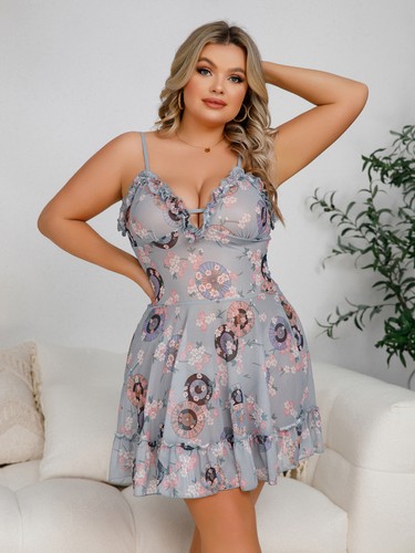 Womens Sexy Lingerie Sleepwear Lace Dress Underwear Babydoll Nightwear Plus Size - 第 87/152 張圖片