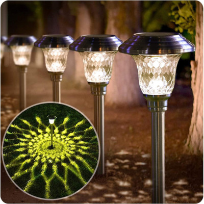 8 Pack Solar Pathway Lights Color Changing + Bright White Outdoor Garden Stake