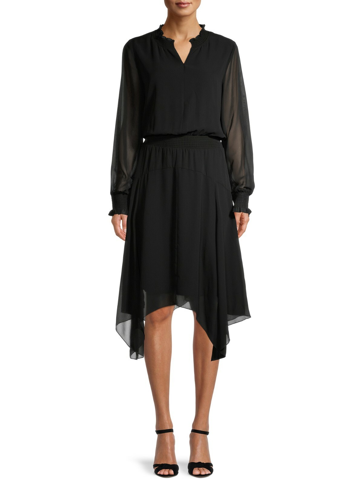 black handkerchief hem dress