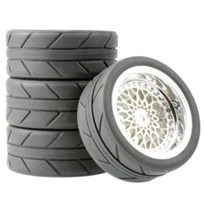 1/10 RC On Road Drift Tires Wheels Rim for Tamiya TT02 TT01 HPI Yokomo FW06 HSP