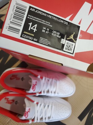 Nike Air Jordan 1 Retro Low OG White University Red CZ0790-161