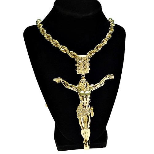 14K Gold Plated Huge Jesus Body Iced 