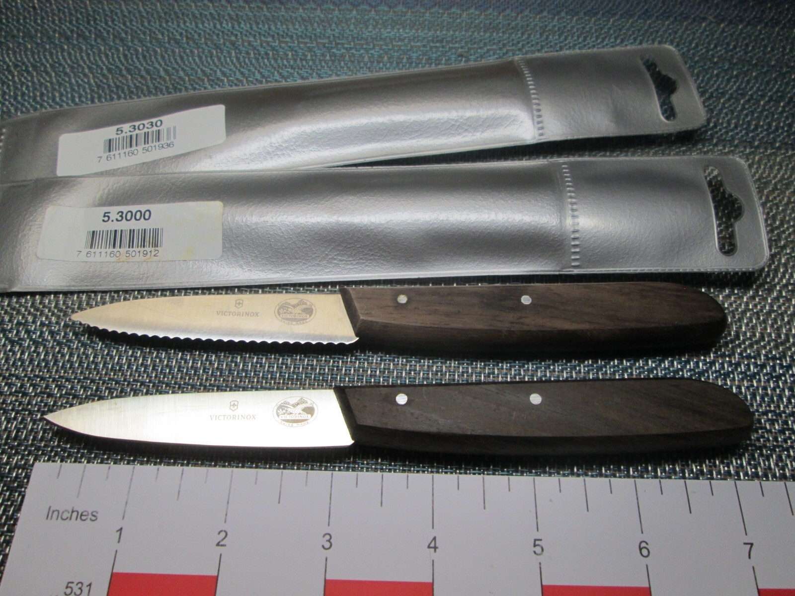 NEW Two Wood Handled Victorinox Stainless Steel Tomato & Paring Knife