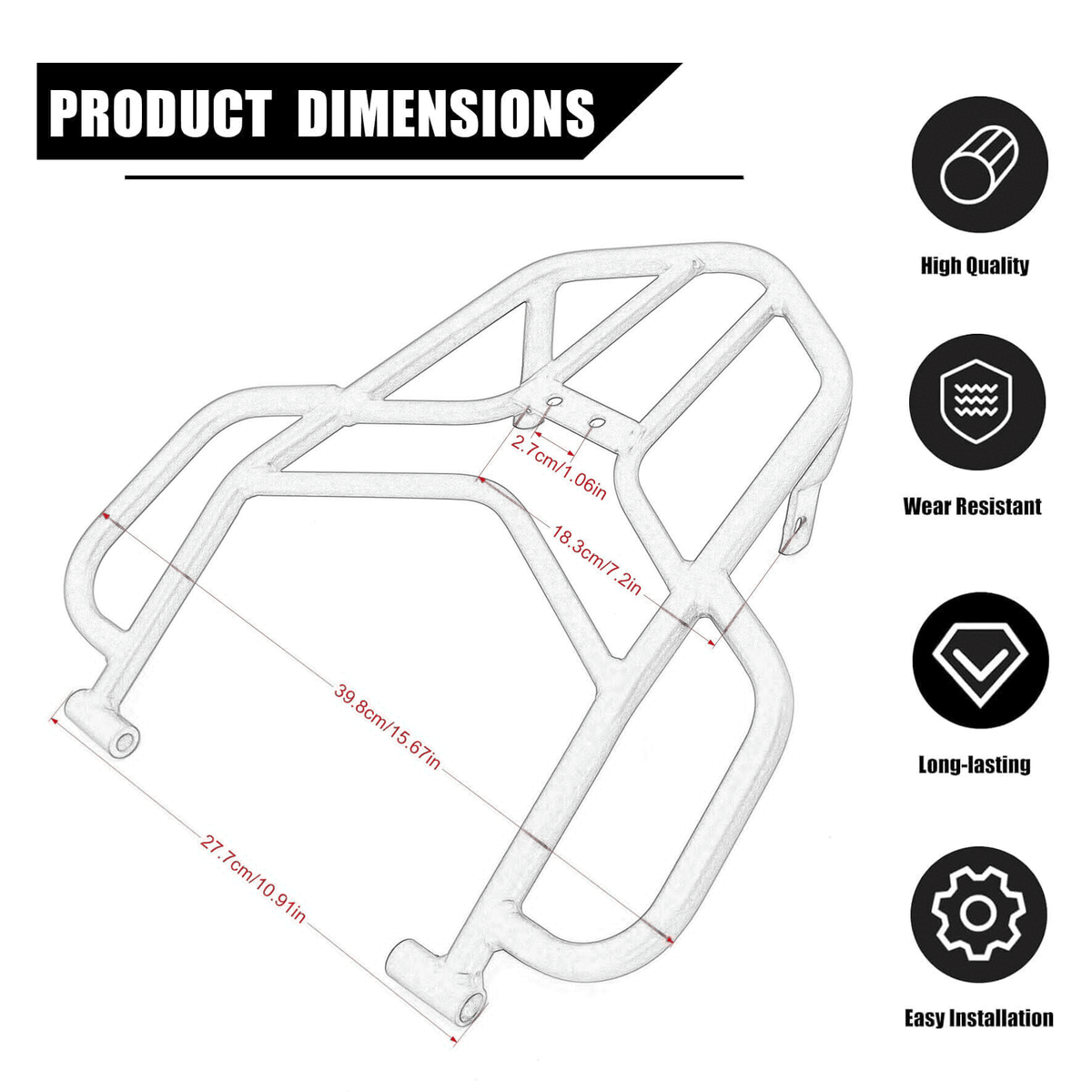 Artudatech Rear Cargo Rack Luggage Support Shelf Fit For Honda CRF250M CRF250L Rally 2012-2019 - View #14