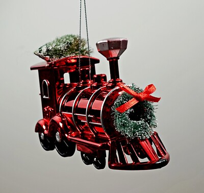 Train Christmas Ornament Engine Wreath Christmas Tree Holiday