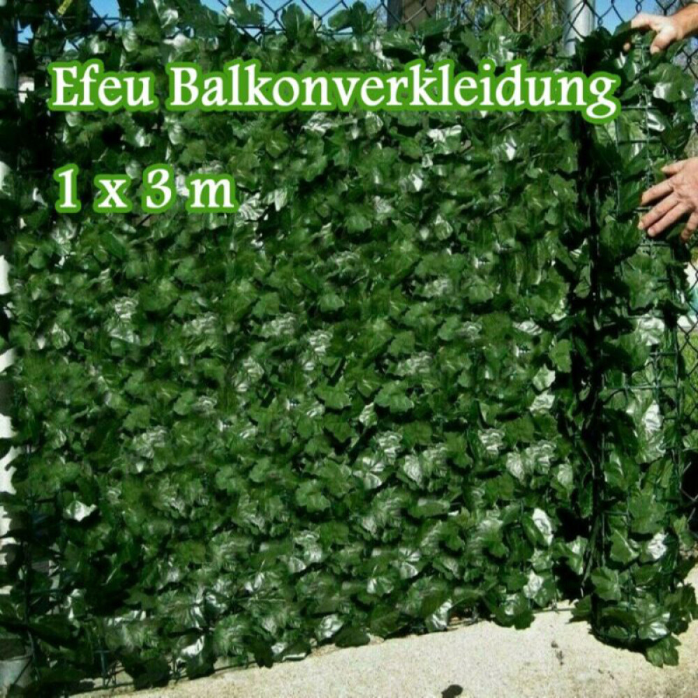 1Mx3M Sichtschutzhecke Windschutz Efeu Sichtschutz