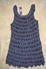 MARC JACOBS - Ribbons Laces Bouquet Shift NAVY Dress size 12 L $795 NEW