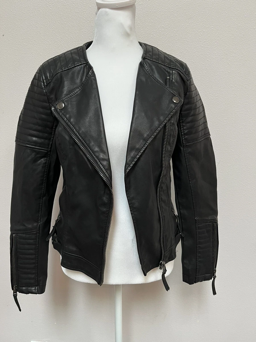 Topshop womens store leather jacket