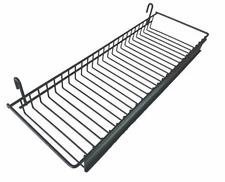 Commercial Grade Black Wire Retail Shelf Display Hanging Basket 16”x5.5”x1.5”+/-