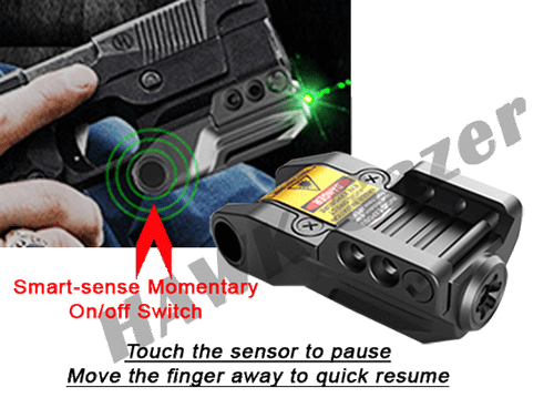 HAWK GAZER Tactical Smart-Sense Compact Green Laser HG-LG-9T - Picture 2 of 8