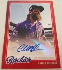 2018 Topps On Demand Inspired '78 1978 Auto Charlie Blackmon #d 7/10 SP Card