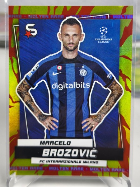 Topps UCL Super-Stars 22/23 No. 80 Marcelo Brozovic Fundido Raro Rojo Amarillo