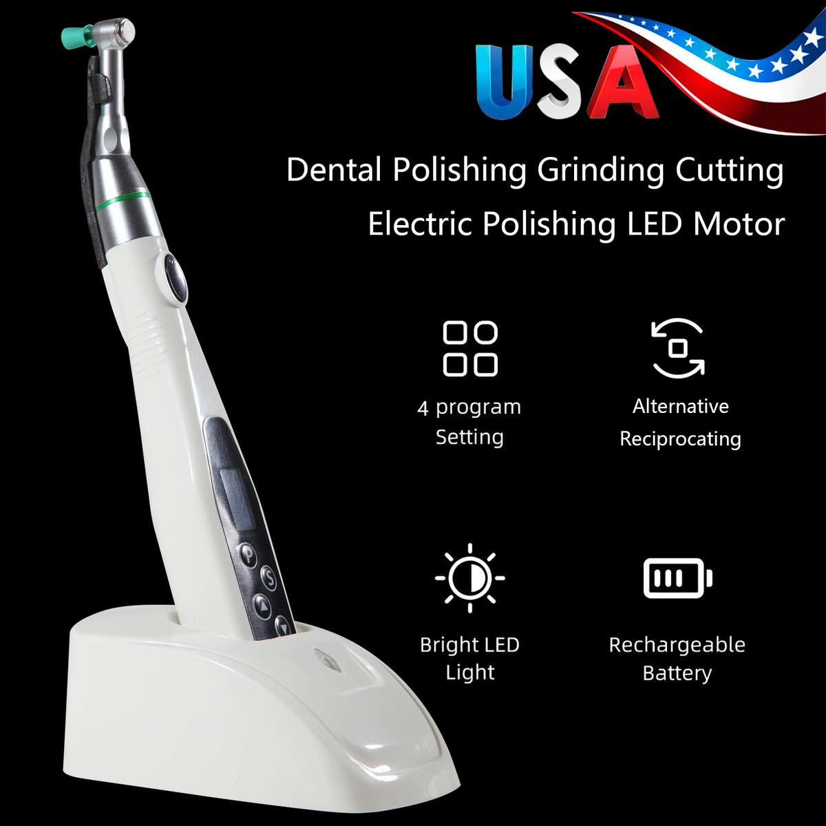 Dental LED Cordless Hygiene Prophy Handpiece 4:1 Polishing Motor Handpiece