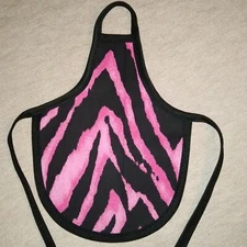 Zebra Animal Print Black/ Pink Cotton Fabric-  Soap Bottle Dish Apron 1PC