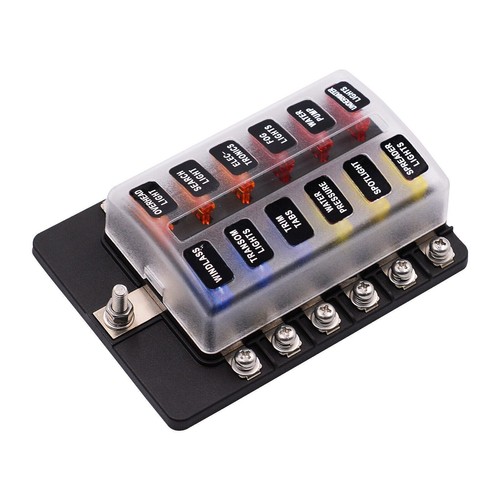 12 Ways Blade Fuse 32V 100A Car Boat Fuse Box Holder W/ Power Panel Board Camper - Picture 3 of 12