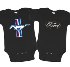 Ford Mustang Baby Clothes Cute One Piece Romper Baby Suit Black Tee Gifts
