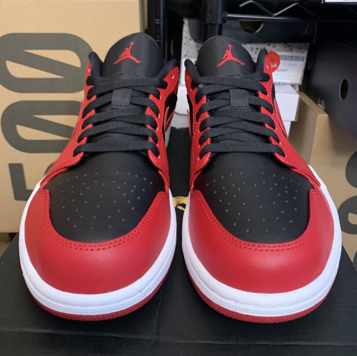 Nike Air Jordan 1 Low Reverse Bred Red Black Shoes 553558 Nike Air Jordan 1 Low Reverse Bred Red Black Shoes 553558