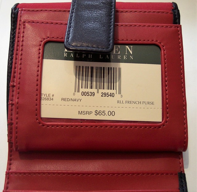 Ralph Lauren red RLL wallet cash coins cards small purse new retail 65.00 | eBay