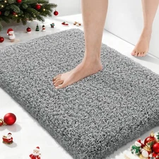 Bathroom Rugs Non Slip Washable, Ultra Soft and Water Absorbent Bath Mats, Pl...