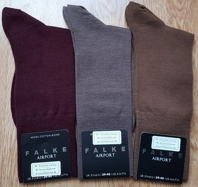 Falke 3 Paar Airport Herren Socken Größe 39-40 Strümpfe Wolle