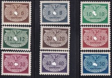 Briefmarken Deutschland, Generalgouvernement, 1940, Dienstmarke D16- D24